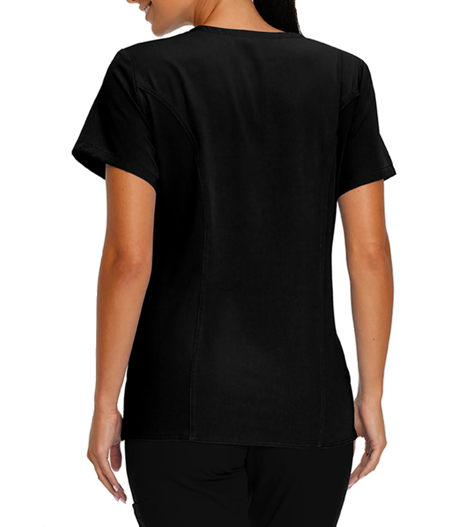 Haut d'uniforme Encolure en V à 4 poches 659 Noir – Whitecross - Image 2
